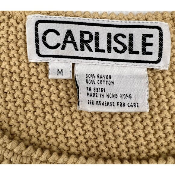 Carlisle Vintage‎ Women's Sleeveless Knit Tank Top M Beige Rayon/Cotton Blend - Picture 2 of 4